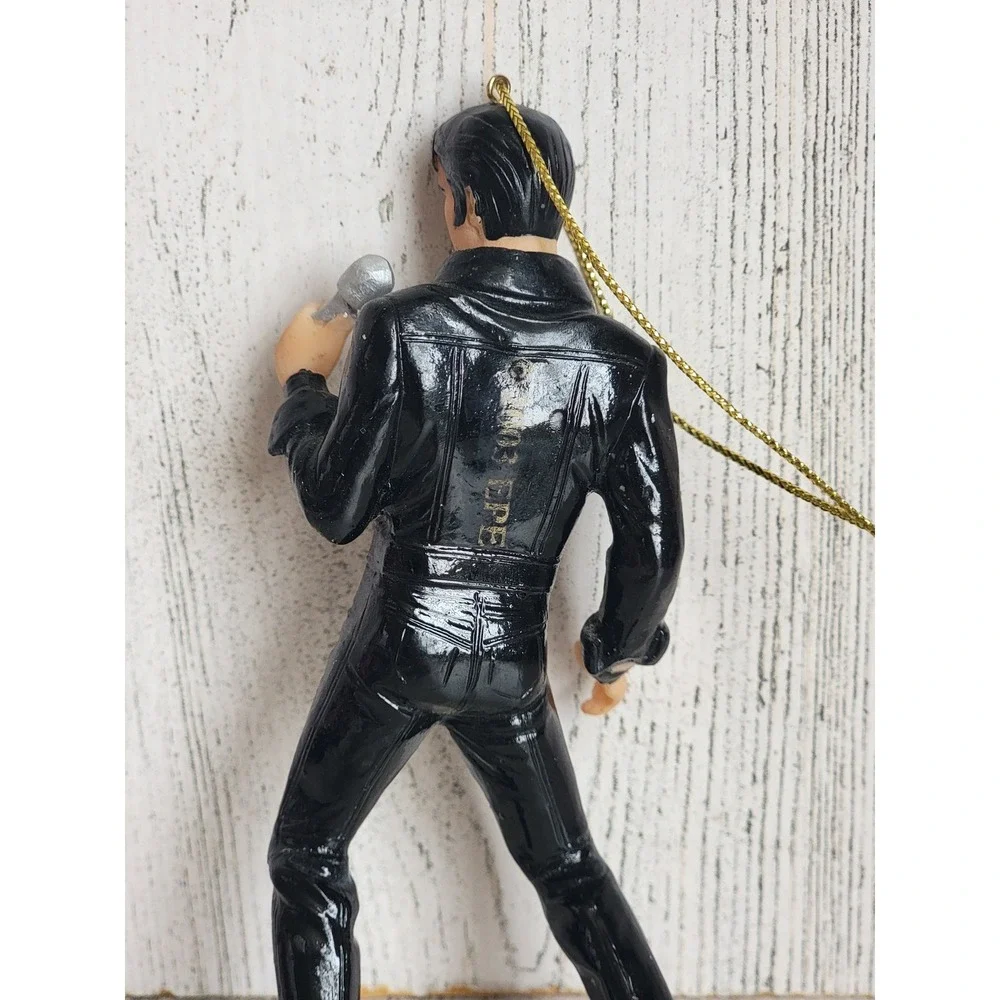 Elvis Presley Kurt Adler black outfit ornament vintage Xmas microphone